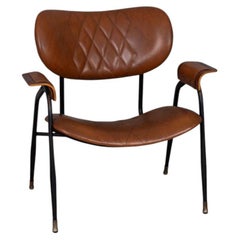 Vintage leather armchair by Gastone Rinaldi for Rima, 1950s