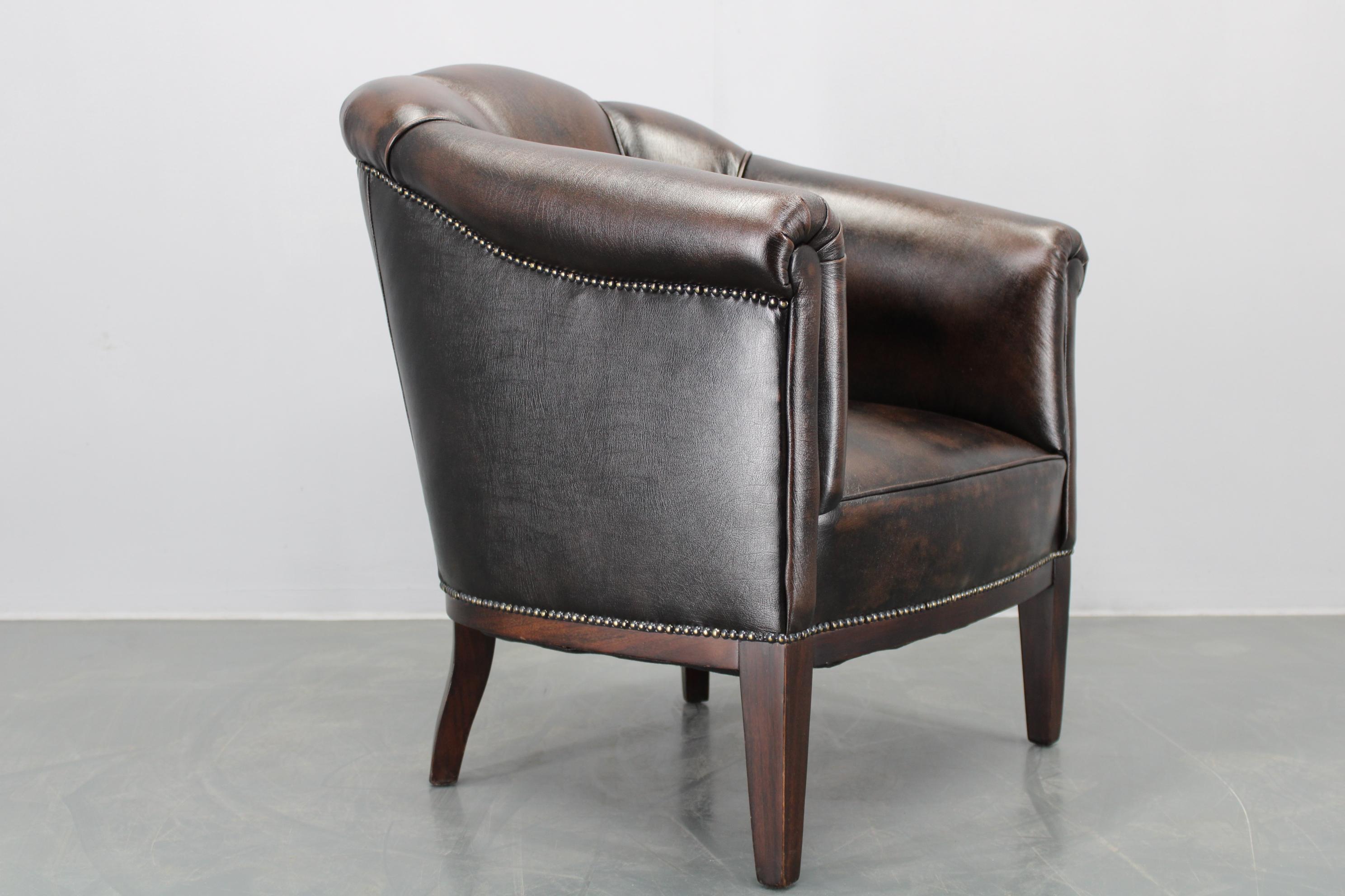 Vintage Leather Armchair, Czechoslovakia For Sale 5