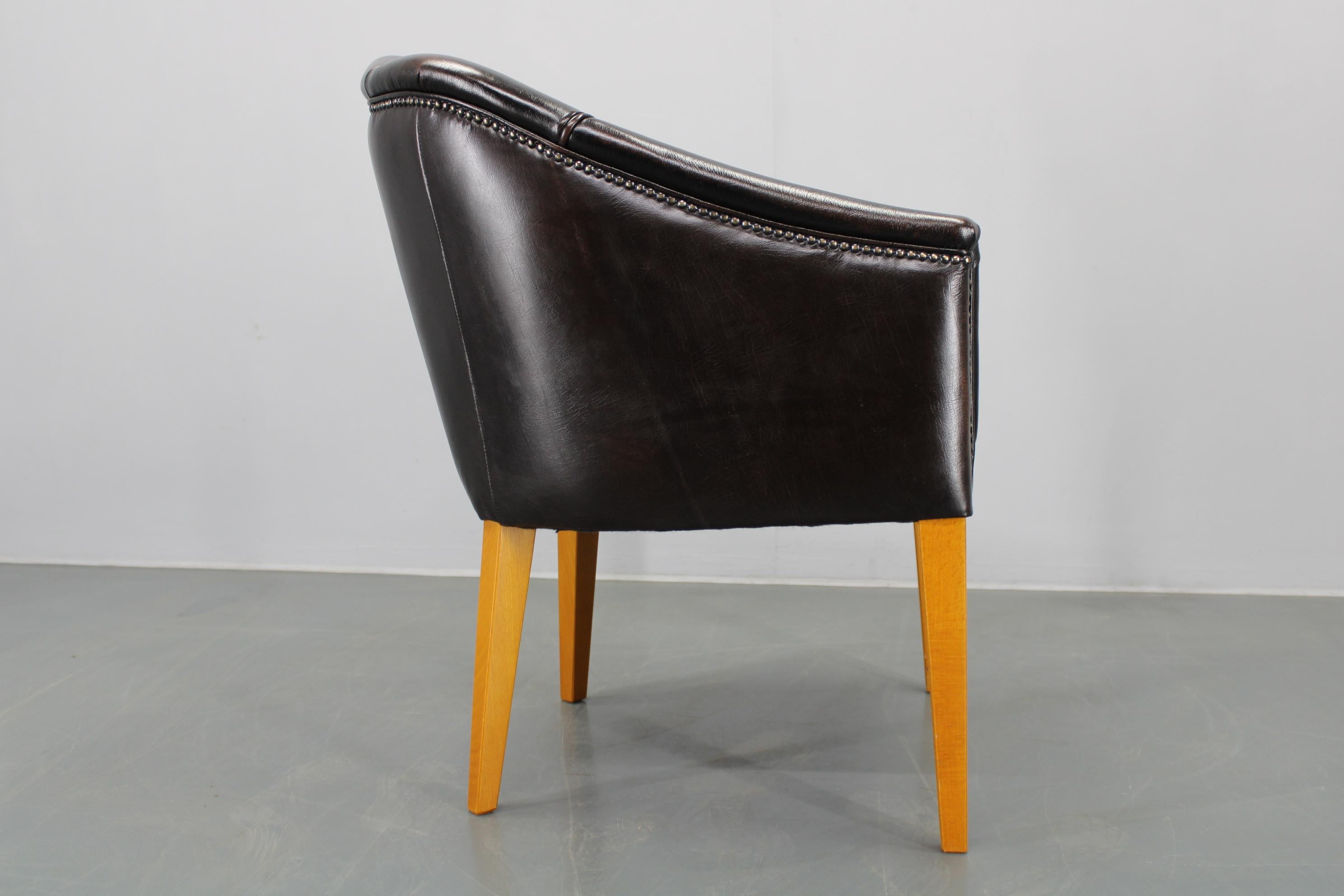 Vintage Leather Armchair, Czechoslovakia For Sale 9