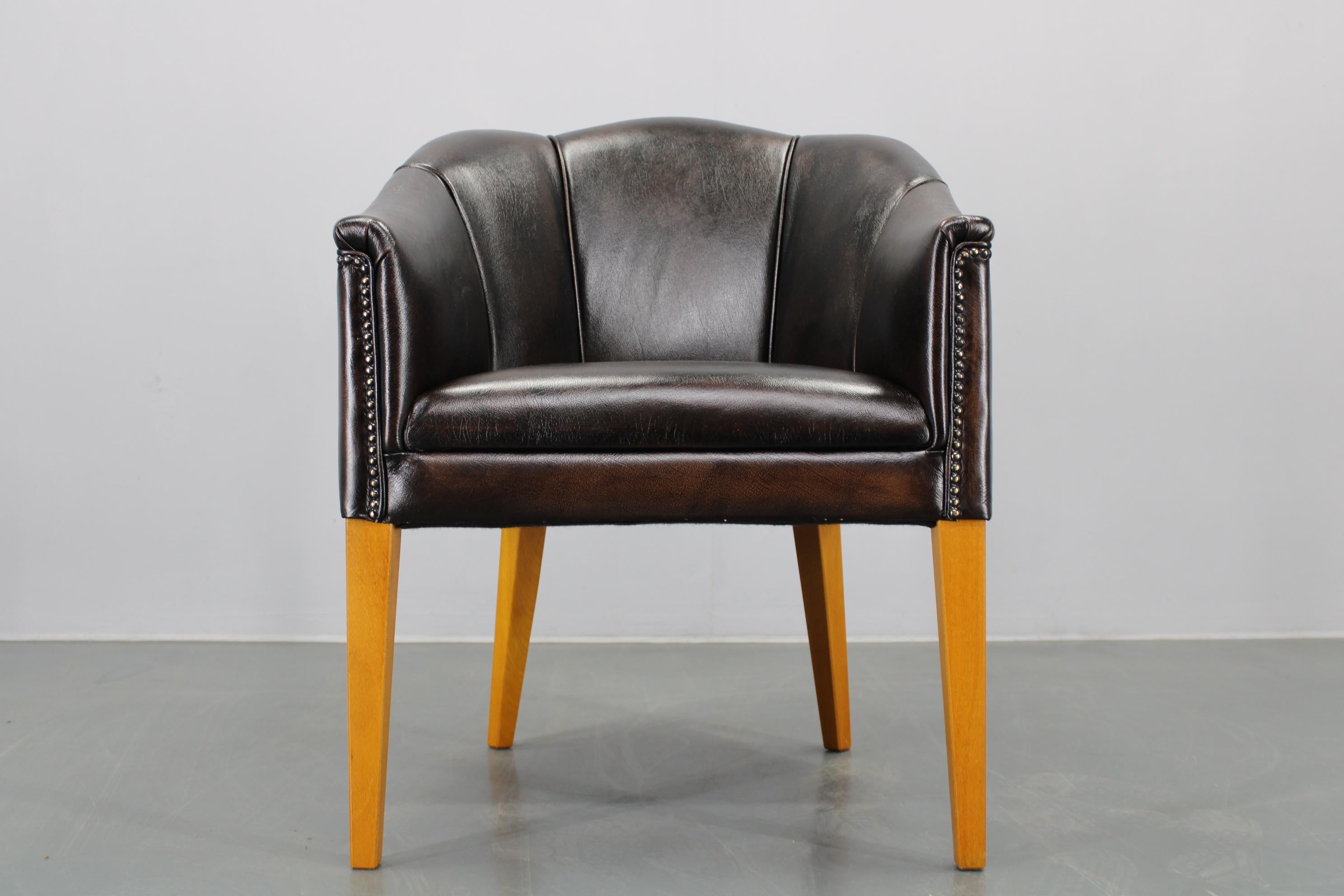Vintage Leather Armchair, Czechoslovakia For Sale 10