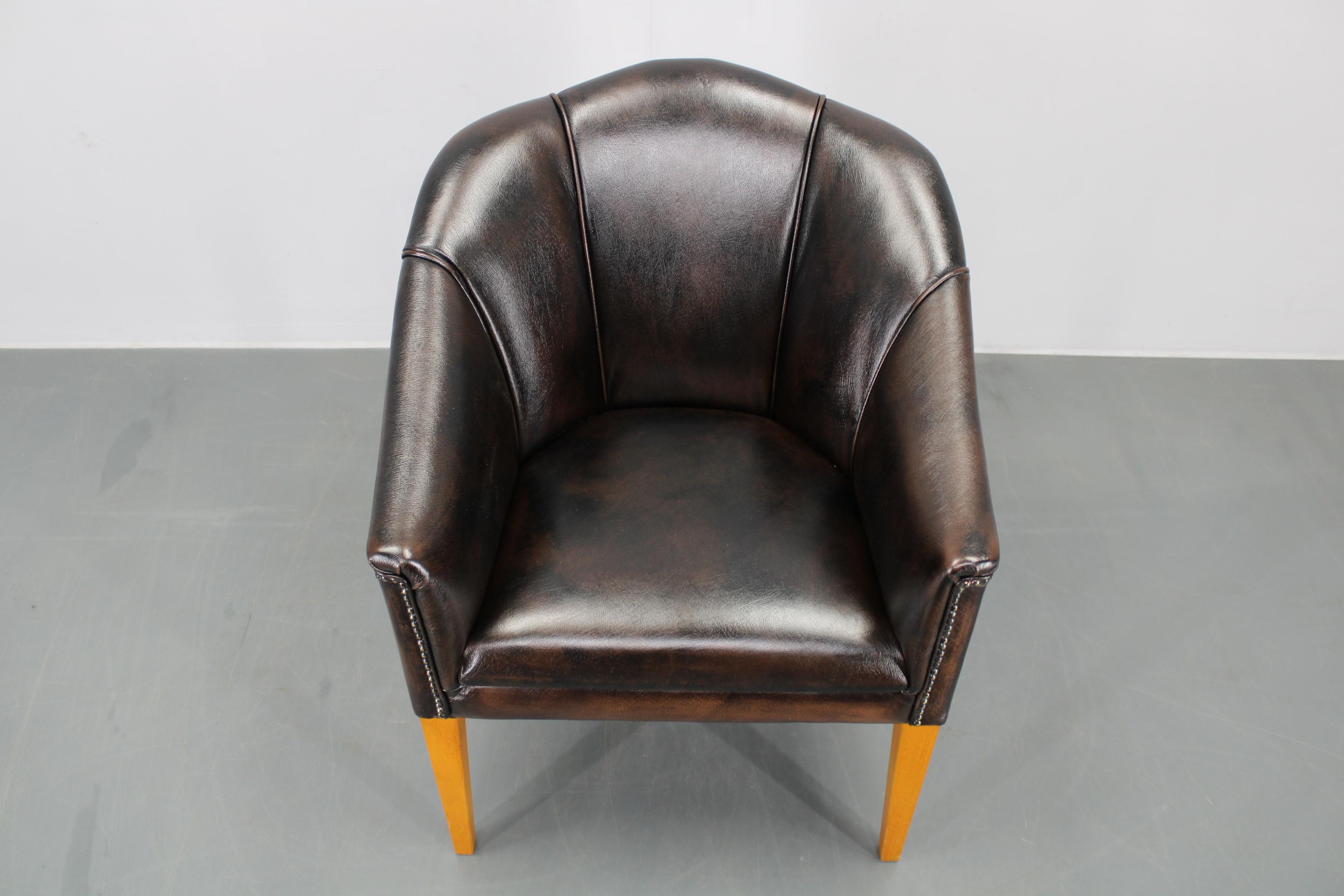 Vintage Leather Armchair, Czechoslovakia In Good Condition For Sale In Praha, CZ