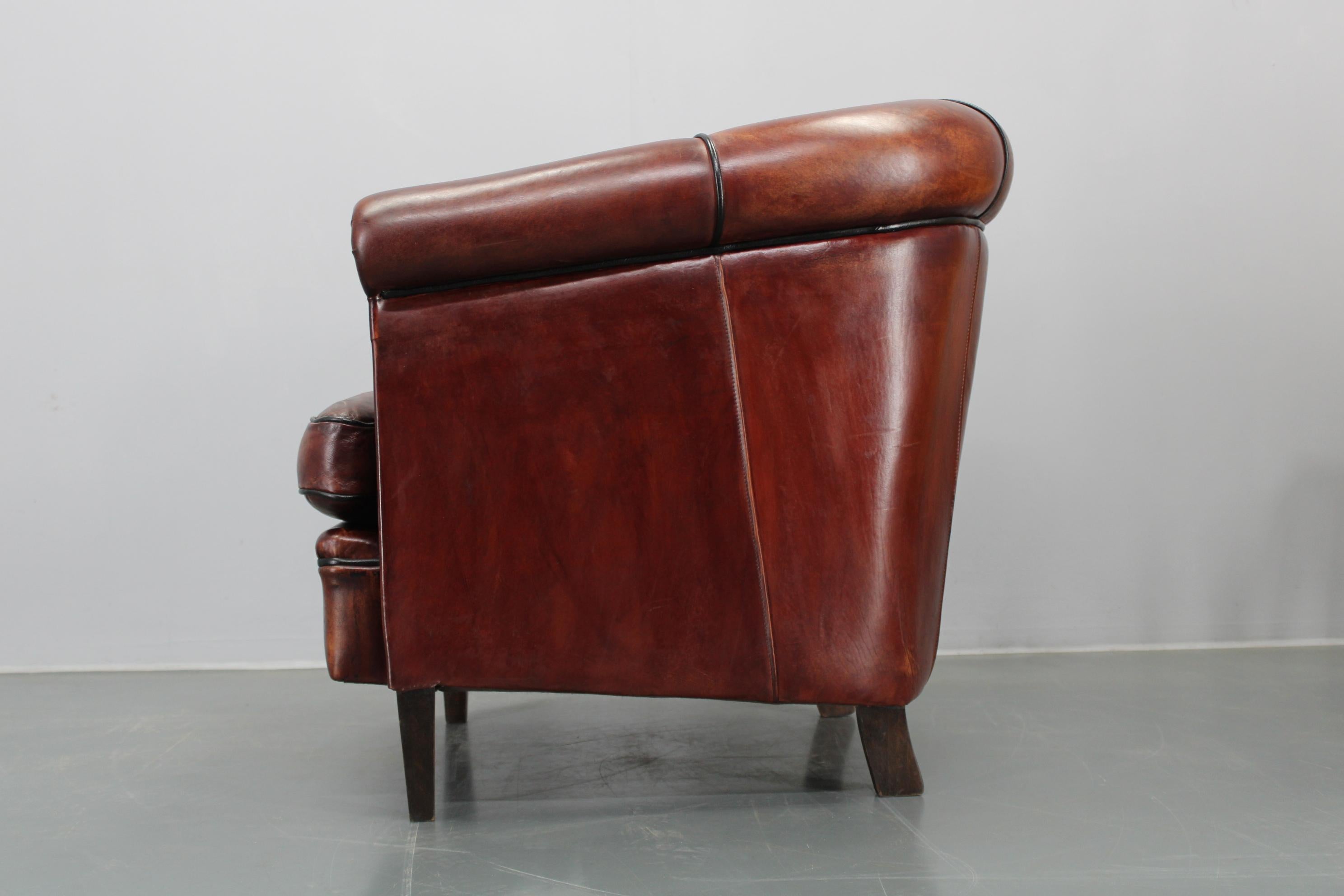 20th Century Vintage Leather Armchair, Czechoslovakia For Sale
