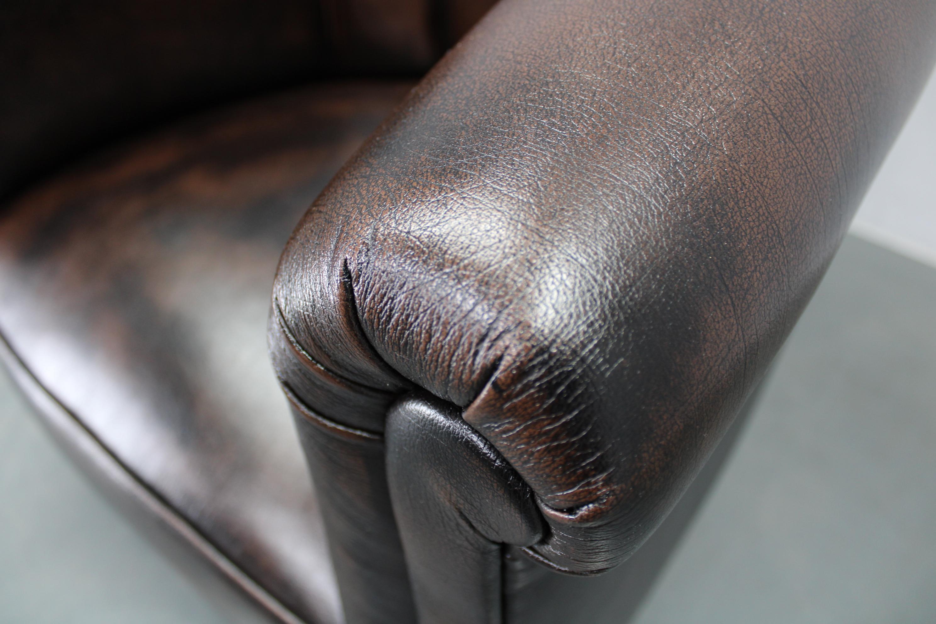 20th Century Vintage Leather Armchair, Czechoslovakia For Sale