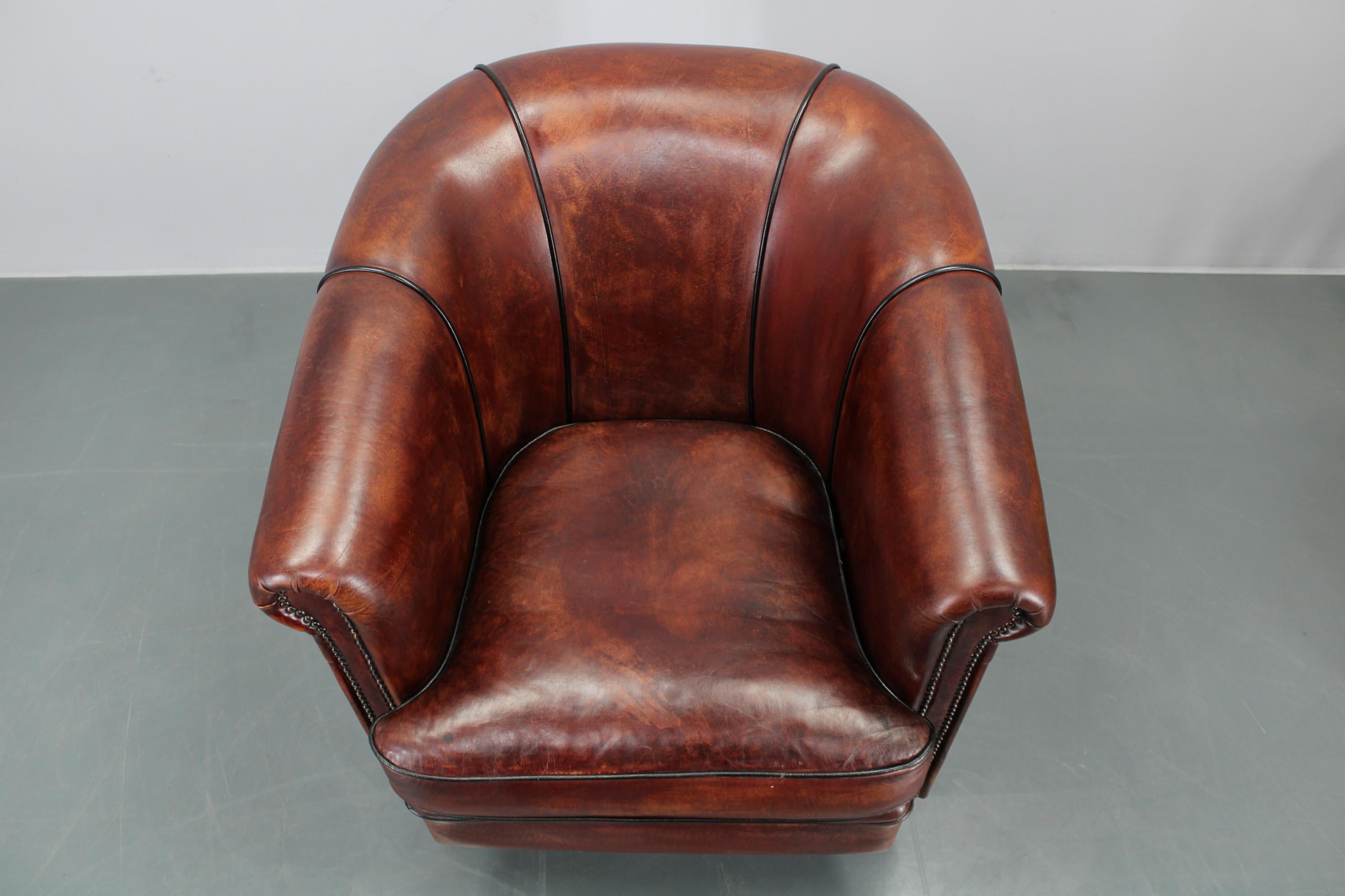 Vintage Leather Armchair, Czechoslovakia For Sale 1