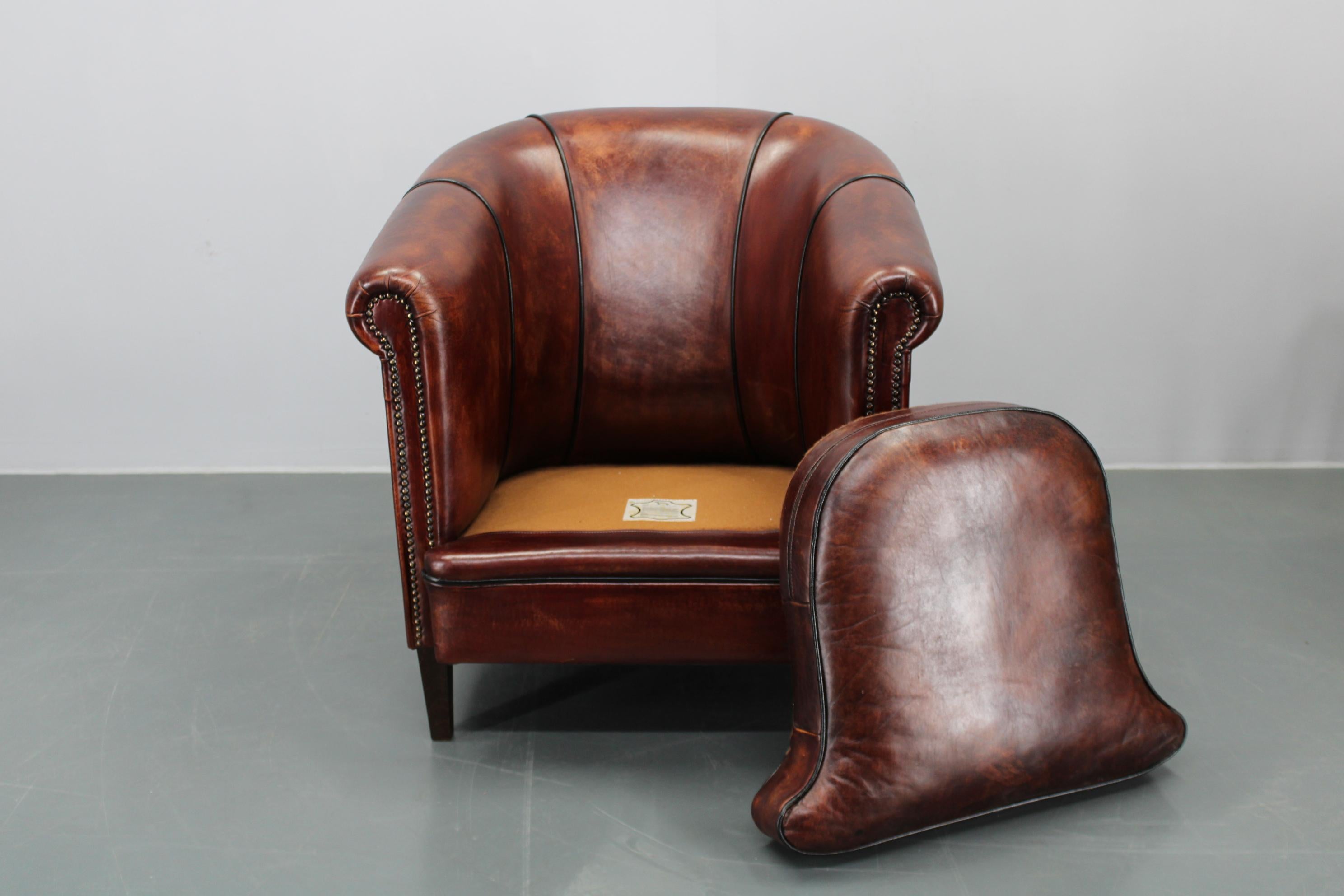 Vintage Leather Armchair, Czechoslovakia For Sale 2