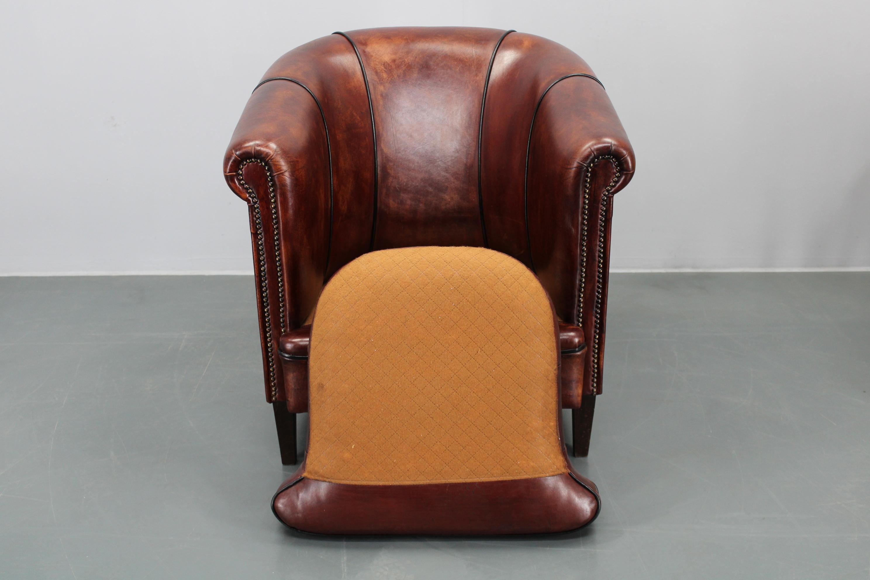 Vintage Leather Armchair, Czechoslovakia For Sale 4