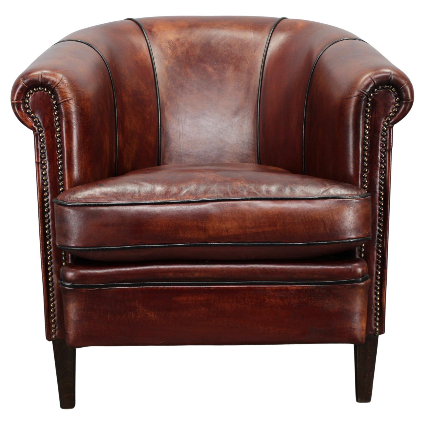 Vintage Leather Armchair, Czechoslovakia