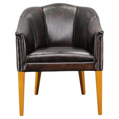 Poltrona in pelle vintage, Cecoslovacchia