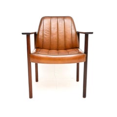 Vintage Leather Armchair / Desk Chair by Sven Ivar Dysthe for Dokka