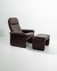 Vintage Leather Armchair DS50 with Ottoman by De Sede