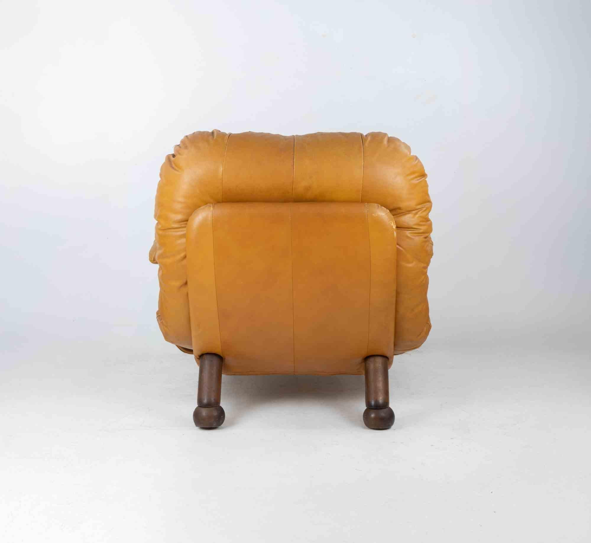 Fin du 20e siècle Fauteuil vintage en cuir pour INSA, Italie, années 1970 en vente