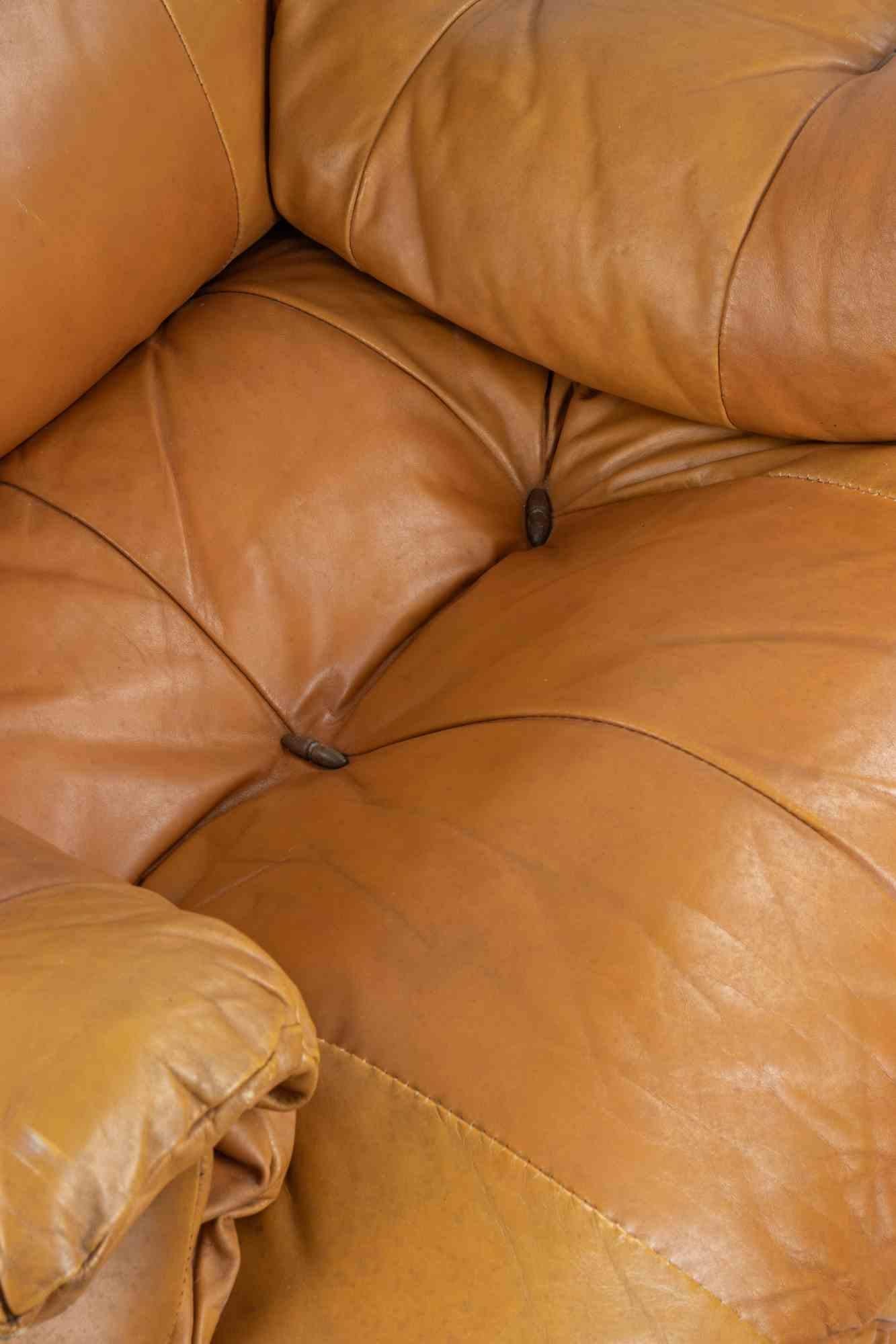 Fauteuil vintage en cuir pour INSA, Italie, années 1970 en vente 1