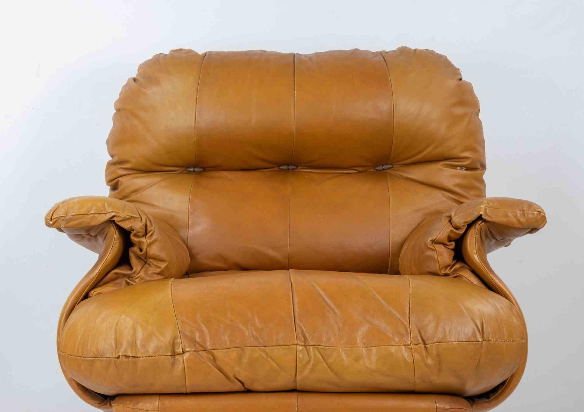 Fauteuil vintage en cuir pour INSA, Italie, années 1970 en vente 2