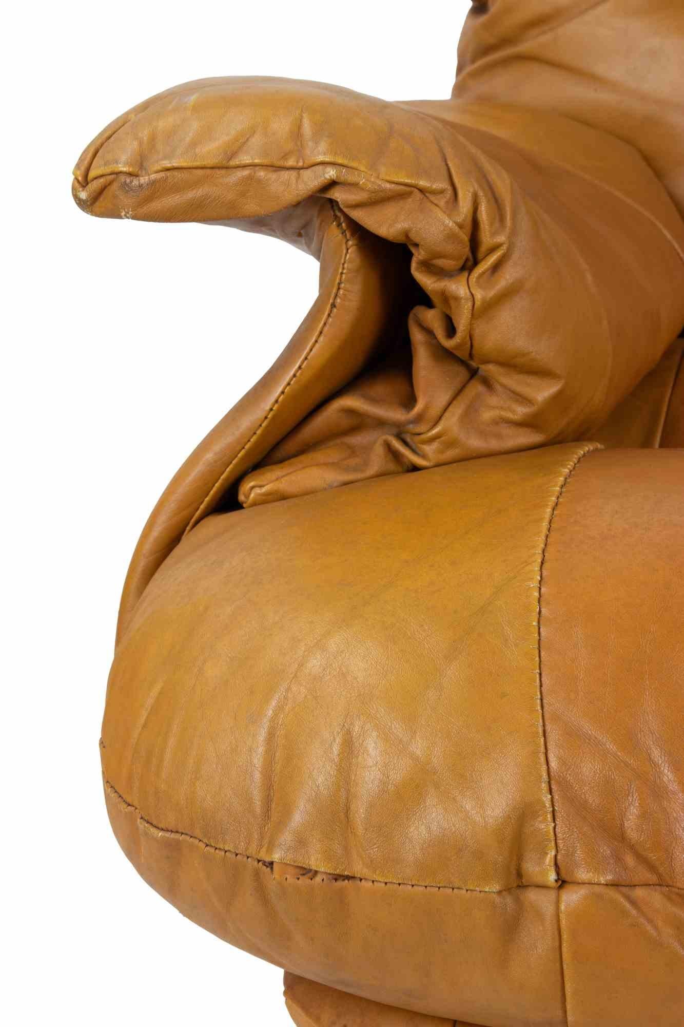 Fauteuil vintage en cuir pour INSA, Italie, années 1970 en vente 3