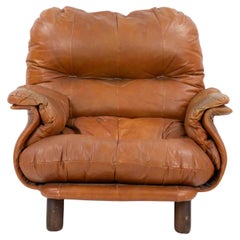 Vintage Leather Armchair for INSA, Italy, 1970s