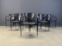 Vintage leather armchairs by Arrben Italy, 1980s - set of 6