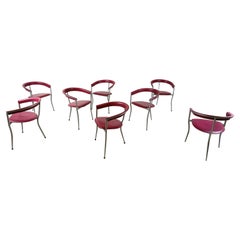 Sillones vintage de cuero de Arrben italia, años 80 - lote de 8