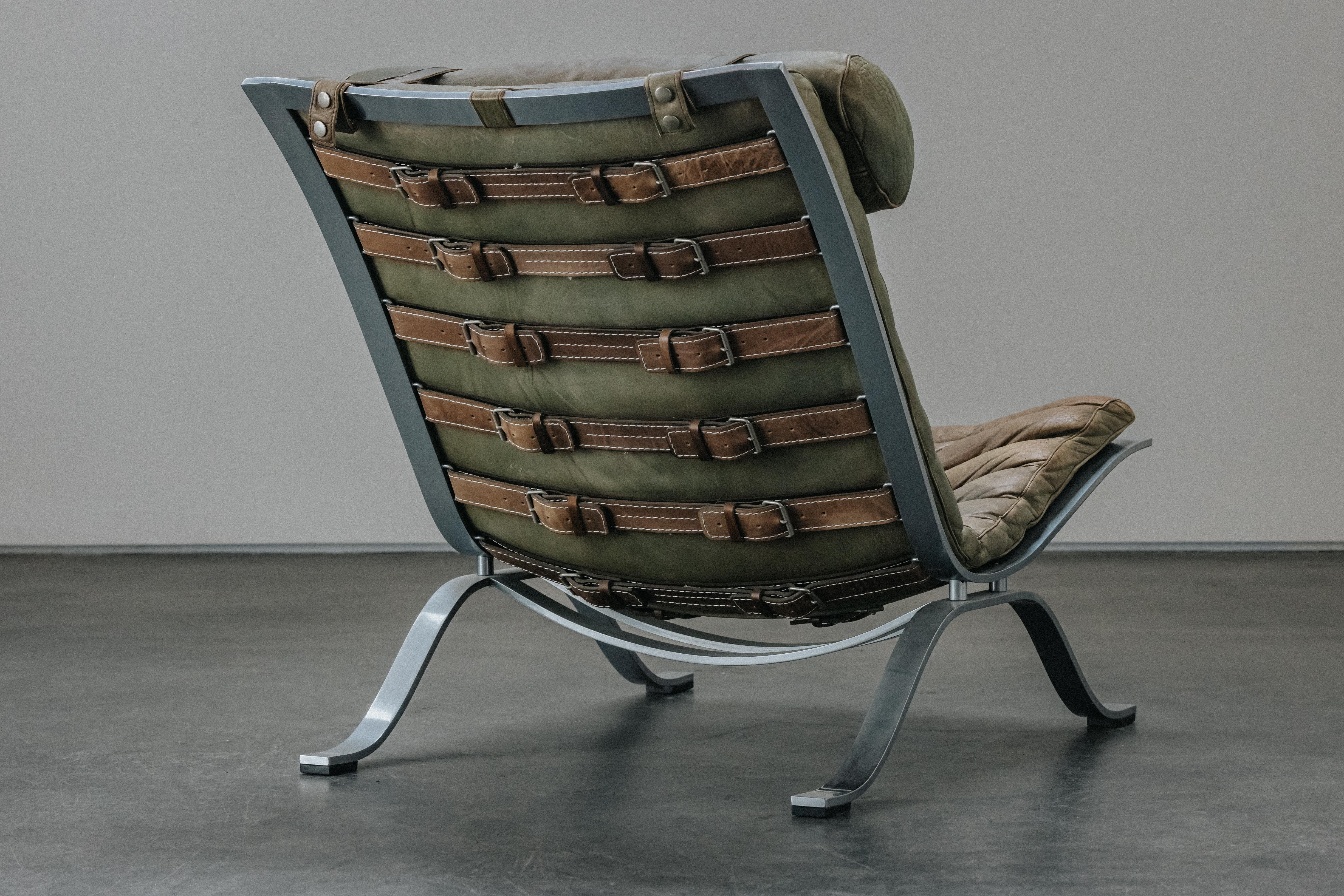 European Vintage Leather Arne Norell Ari Lounge Chair From Sweden, Circa 1970 For Sale