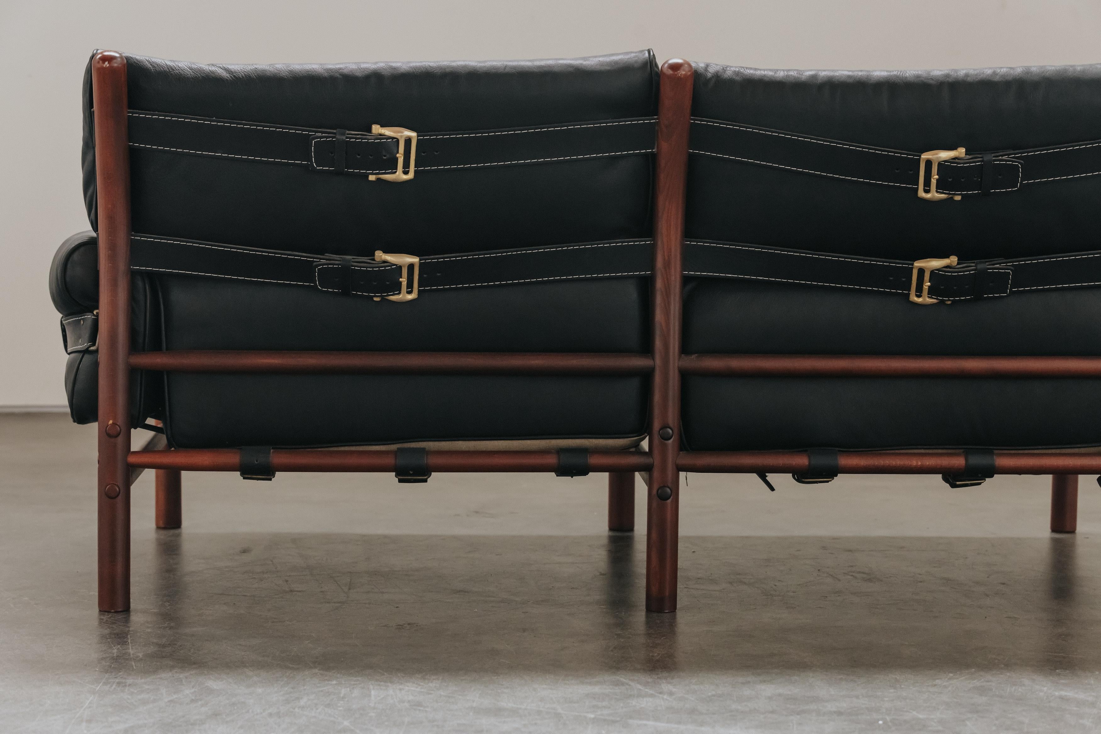 Vintage Leder Arne Norell Sofa Modell Kontiki aus Schweden, CIRCA 1970 im Angebot 1