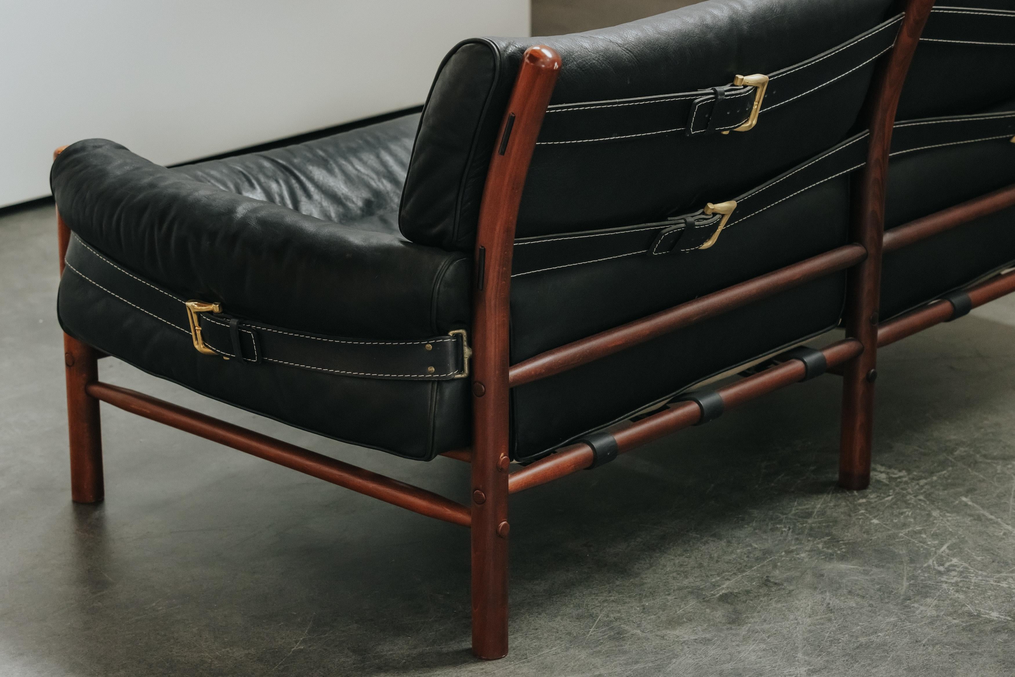 Vintage Leder Arne Norell Sofa Modell Kontiki aus Schweden, CIRCA 1970 im Angebot 2