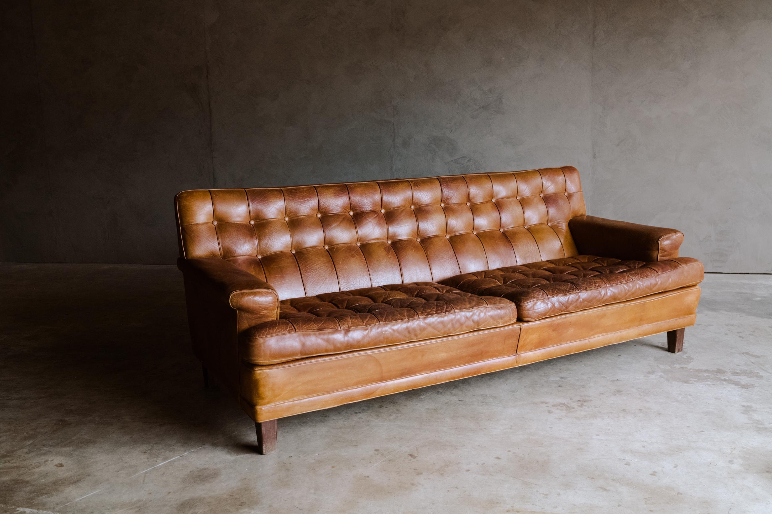Vintage Leather Arne Norell Sofa Model 