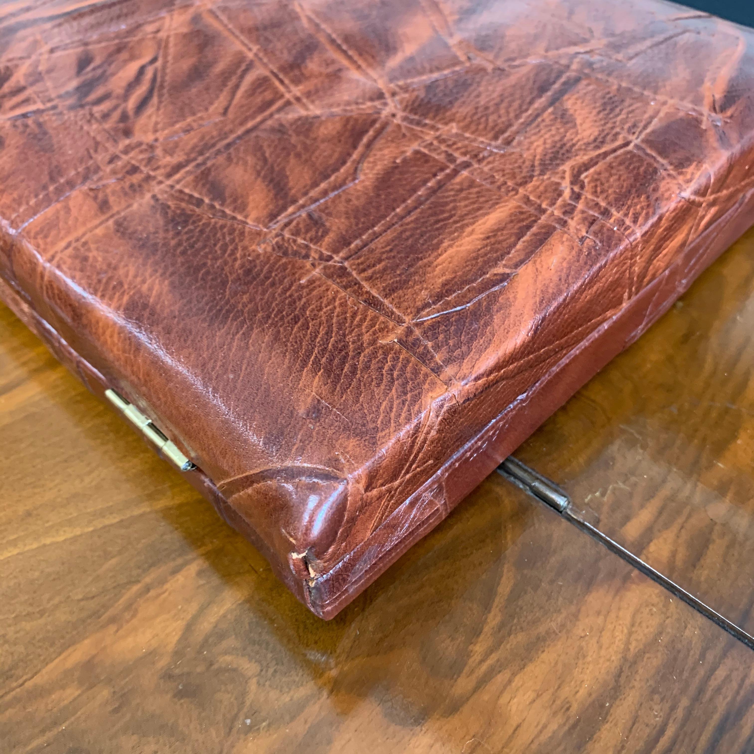 Vintage Leather Backgammon Game Board In Good Condition In Haddonfield, NJ