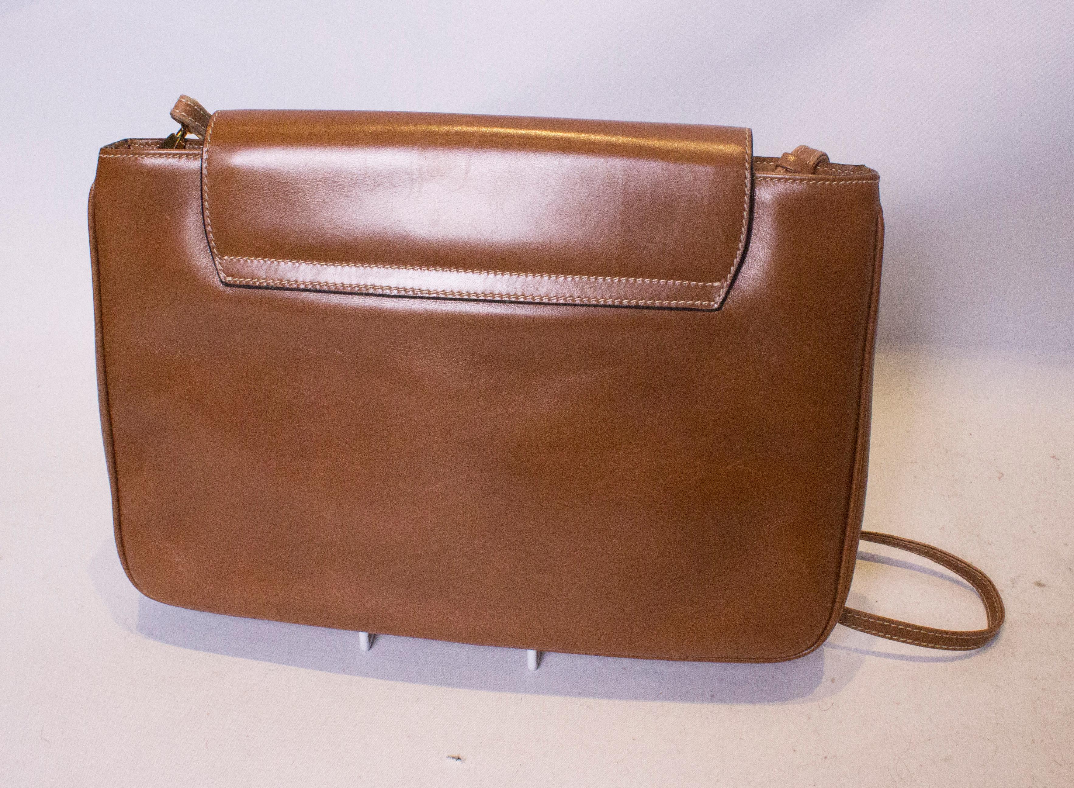 Brown Vintage Leather Bag by Ferragamo