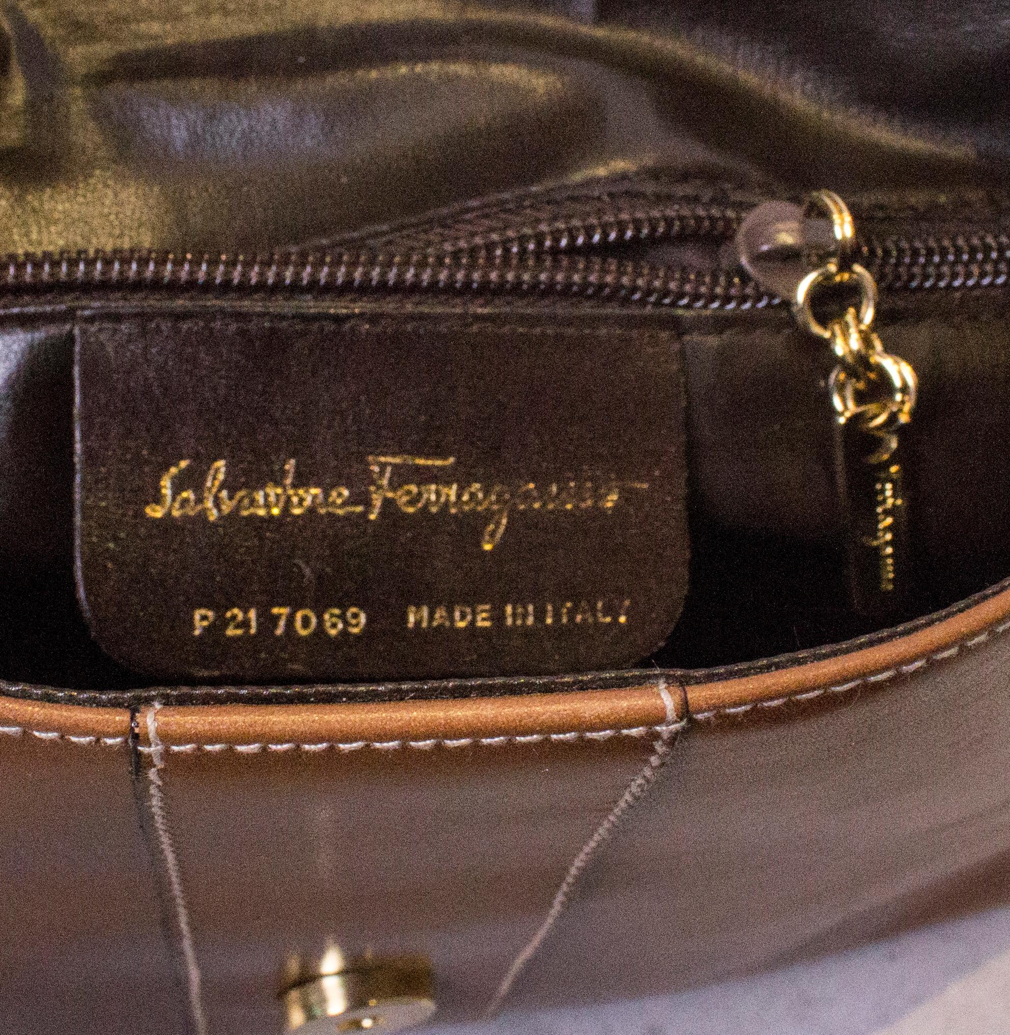 Vintage Leather Bag by Ferragamo In Good Condition In London, GB