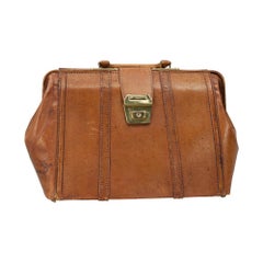 Vintage Leather Bag with Carry Handles