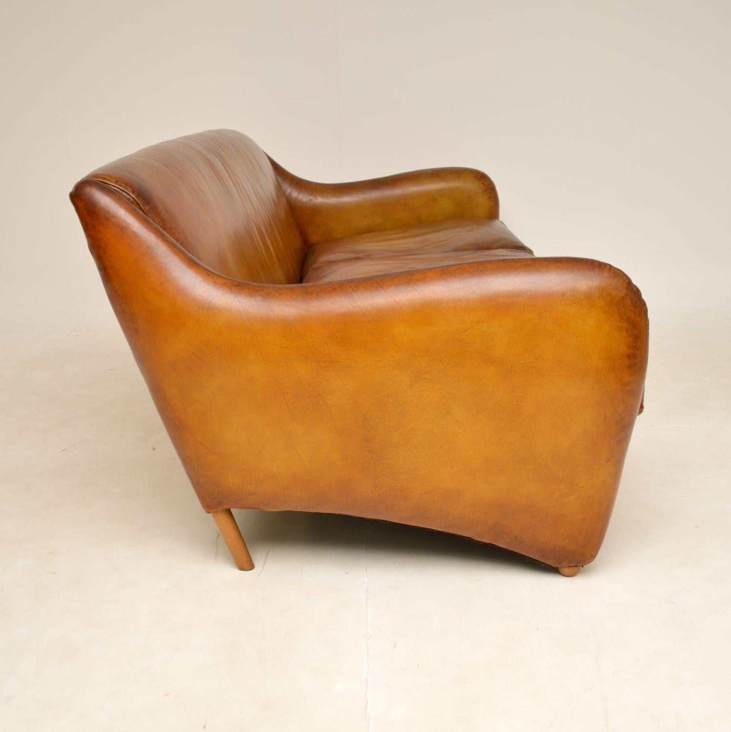 British Vintage Leather Balzac Sofa by Matthew Hilton