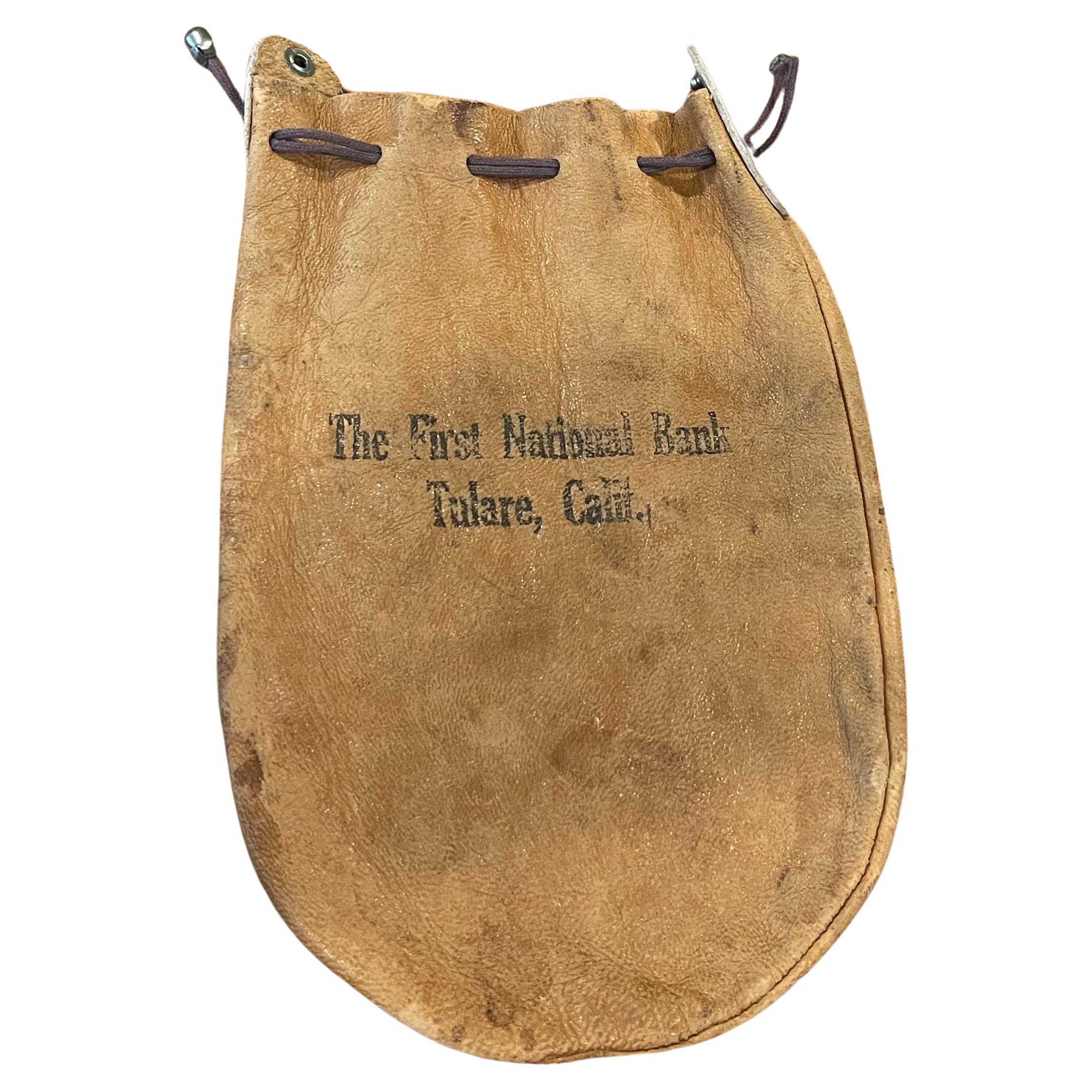 Vintage Leather Bank / Money Bag For Sale at 1stDibs | old money bags ...