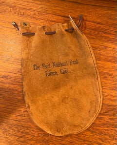 Vintage Leather Bank / Money Bag