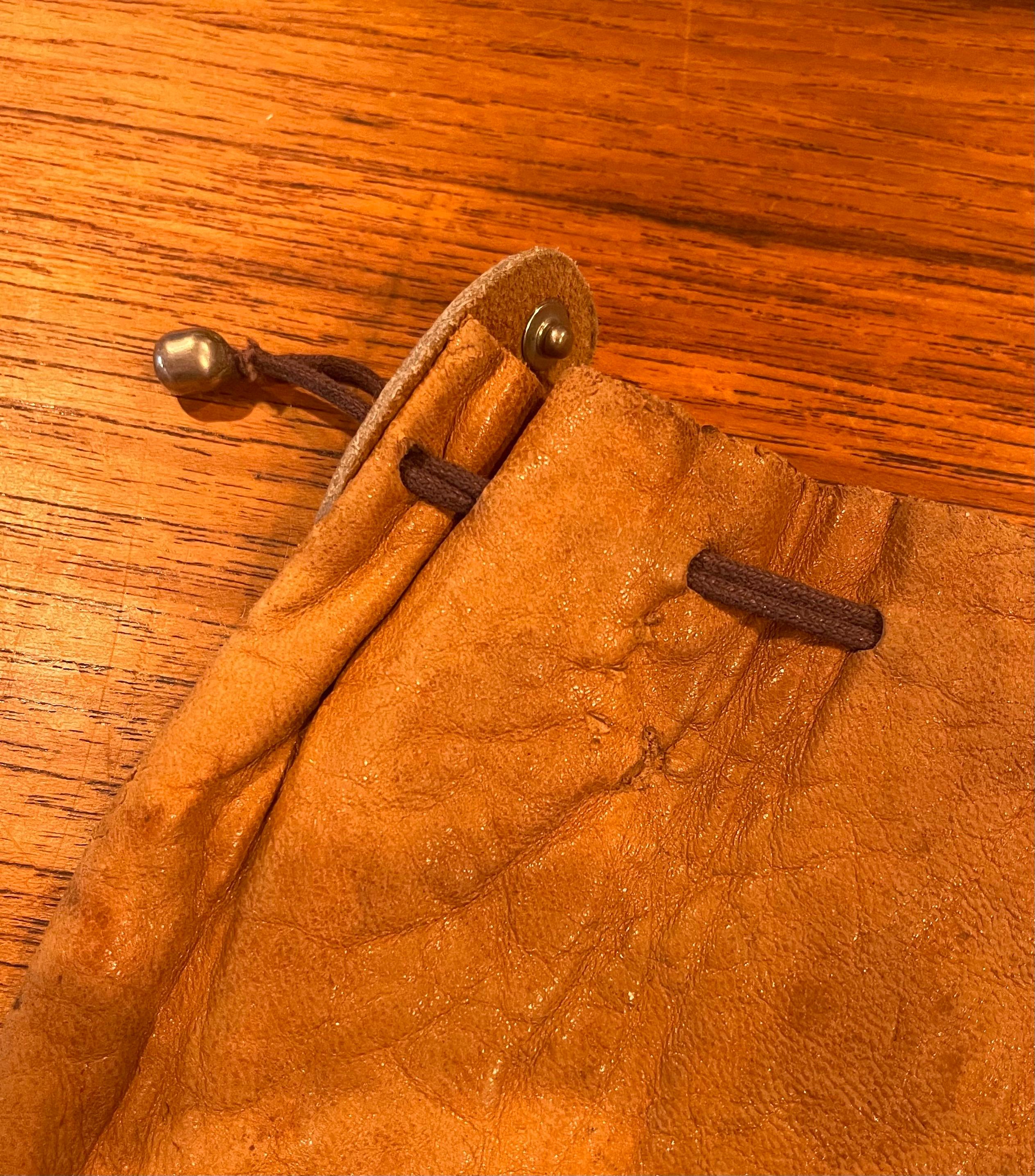 Brass Vintage Leather Bank / Money Bag