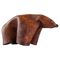Oso de cuero vintage, Alemania, años 60