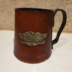 Vintage Leder gebundene Tasse Halter Tankard Stein echtes Leder England