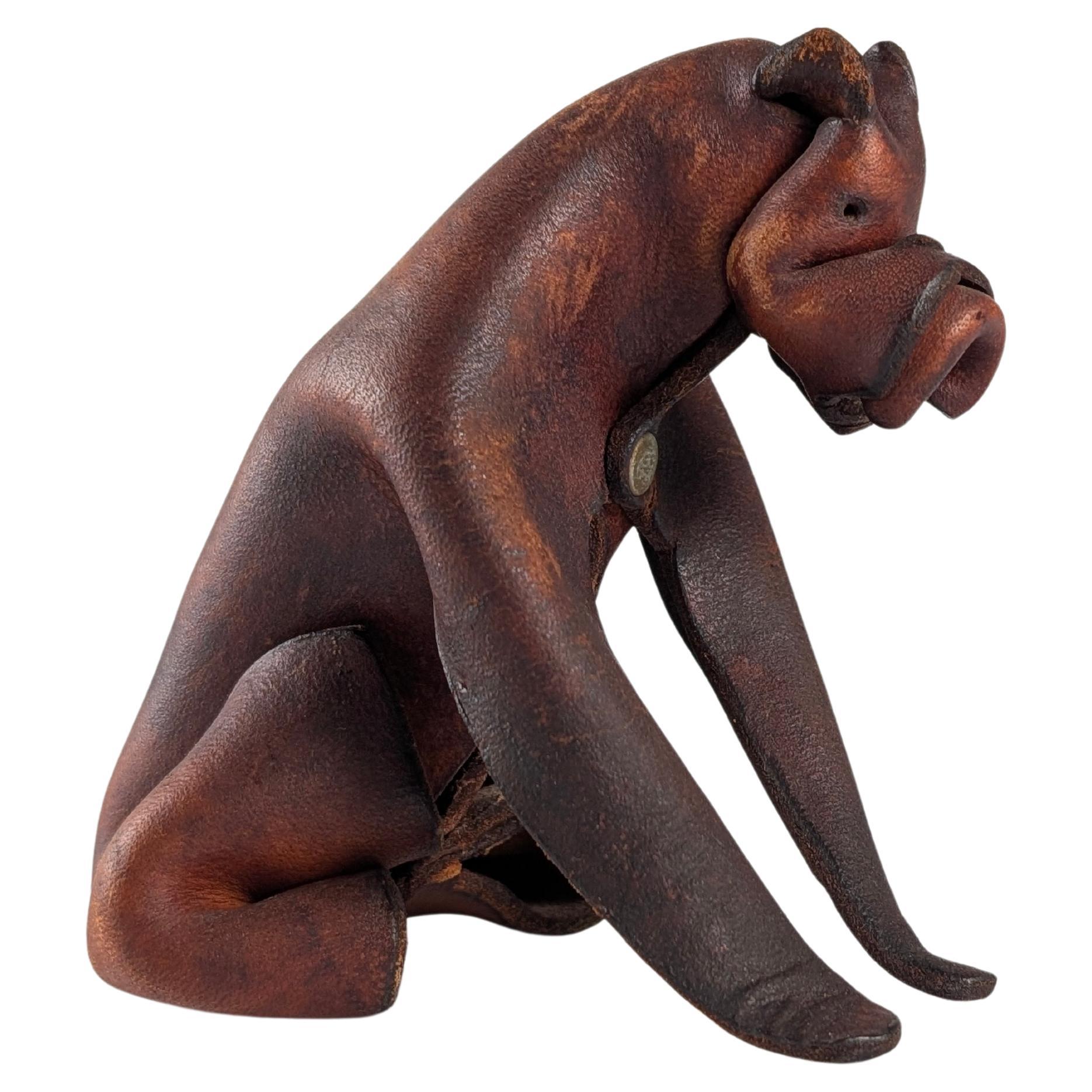 Vintage-Boxerhund aus Leder, Deutschland, 1960er Jahre