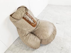 Vintage Leather Boxing Glove Lounge Chair, 1970s