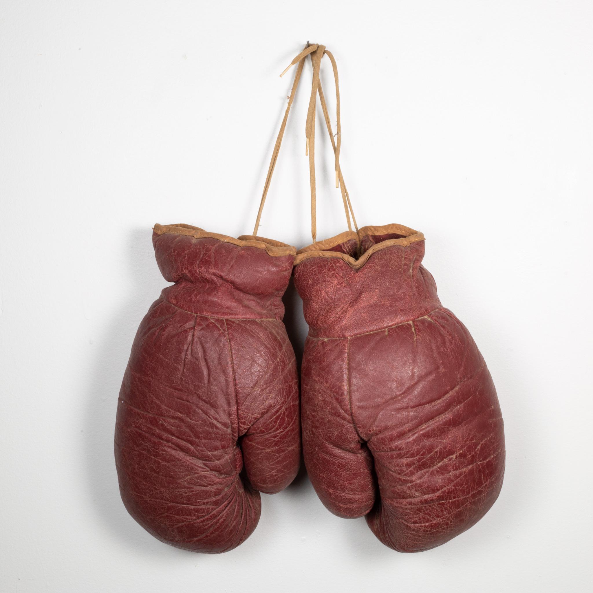 Industrial Vintage Leather Boxing Gloves c.1950