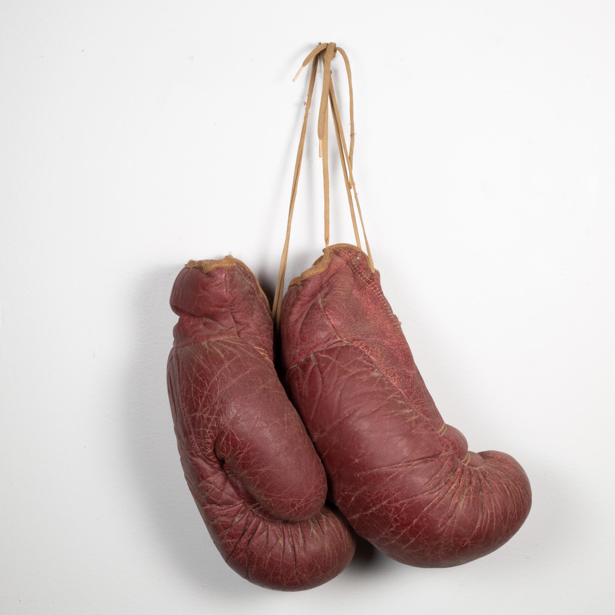 American Vintage Leather Boxing Gloves c.1950