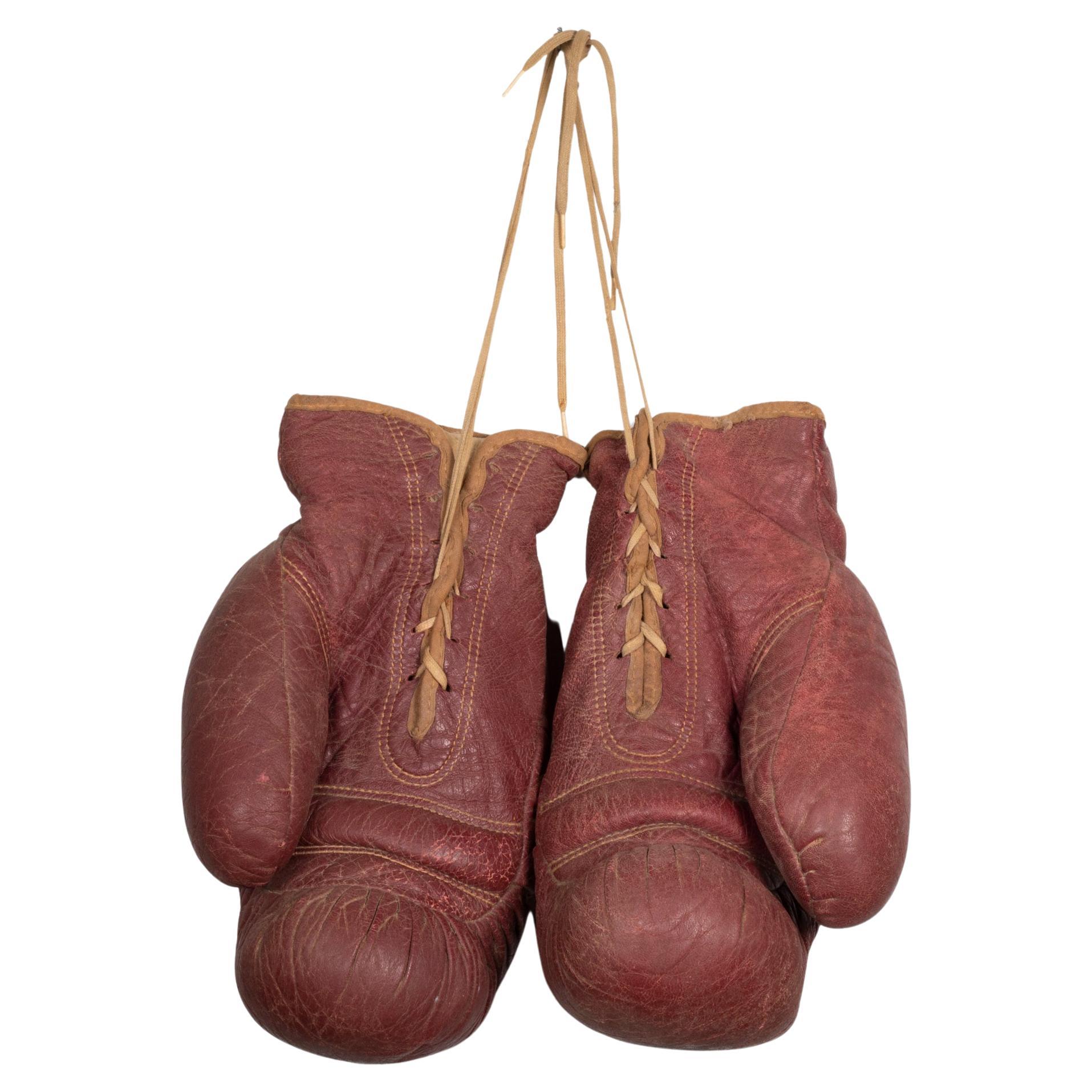 Vintage Leather Boxing Gloves c.1950