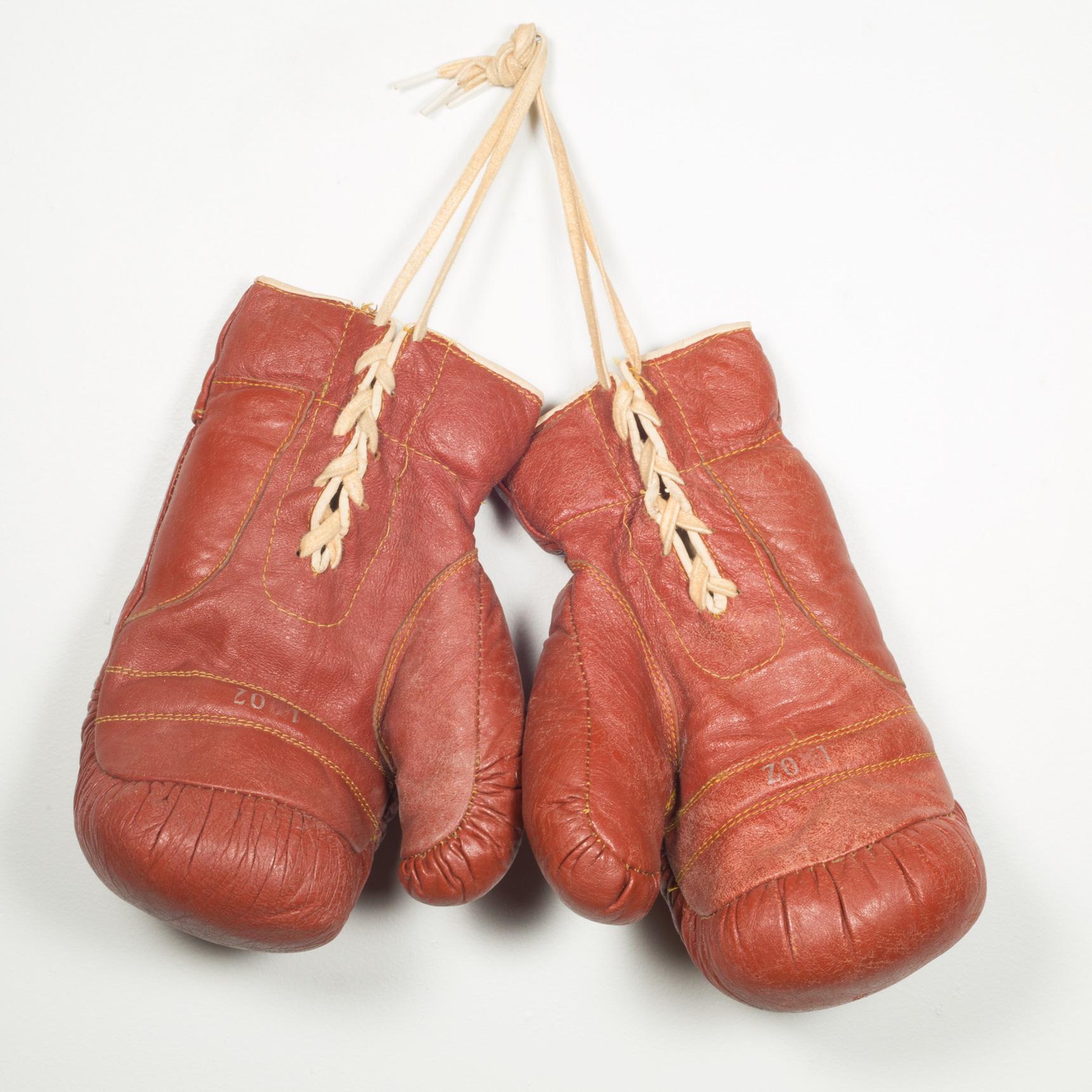 Industrial Vintage Leather Markwort Boxing Gloves c.1950 (FREE SHIPPING)