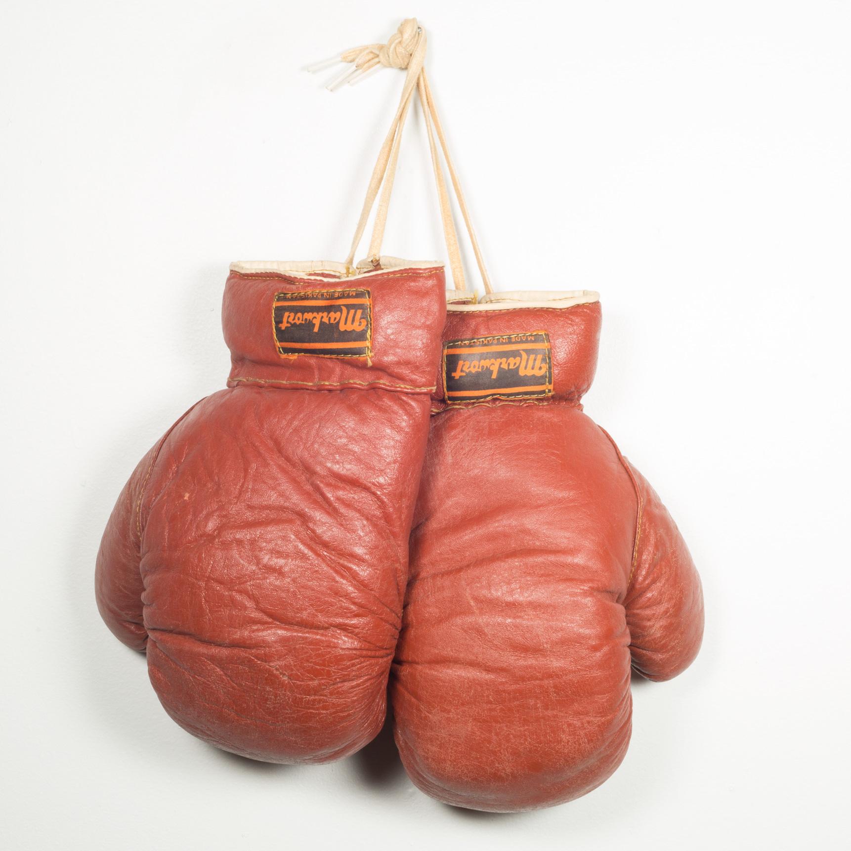 American Vintage Leather Markwort Boxing Gloves c.1950 (FREE SHIPPING)