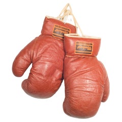 Gants de boxe Markwort vintage en cuir vers 1950 (expédition gratuite)