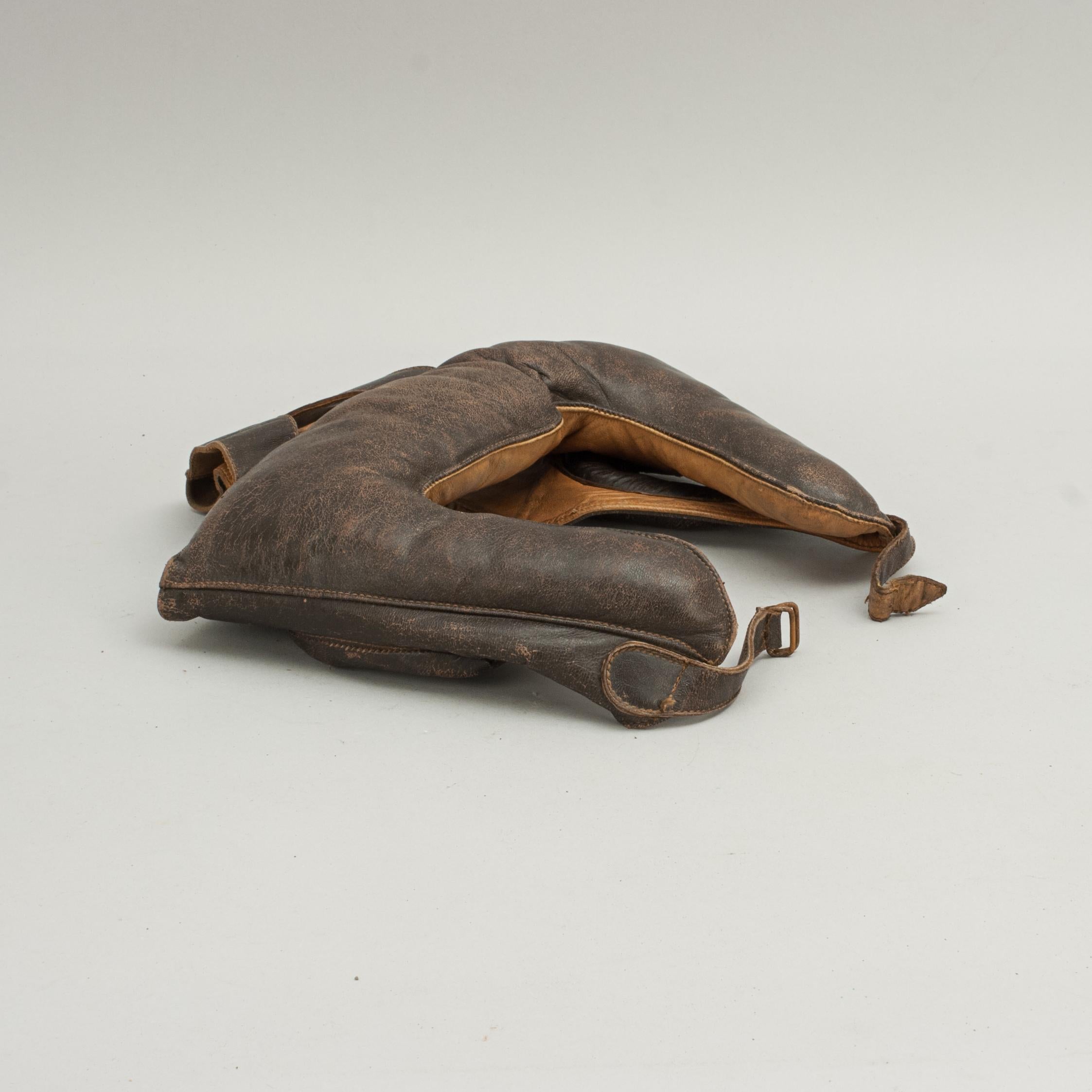 European Vintage Leather Boxing Head Guard
