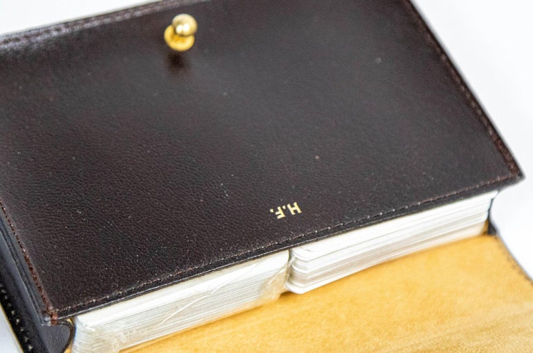 Vintage Leather Bridge, Poker Playing Card Game Case with 2 Card Decks