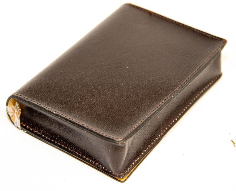 Vintage Leather Bridge, Poker Playing Card Game Case with 2 Card Decks