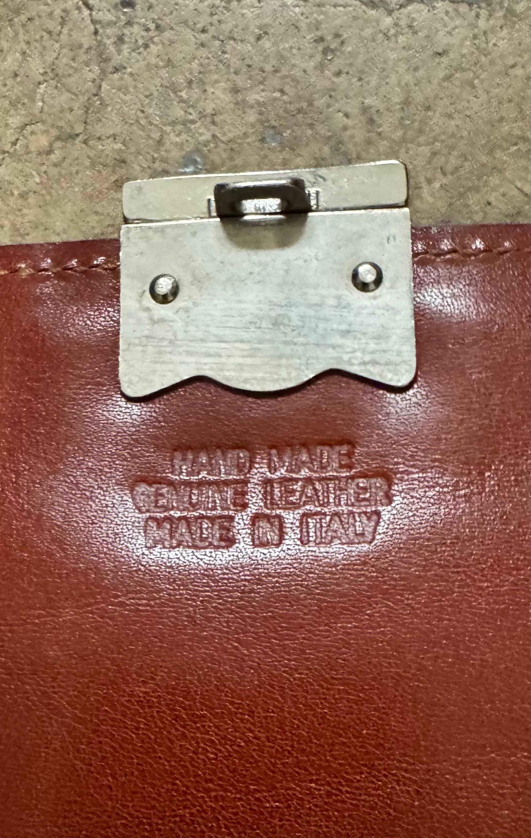 Moderne Porte-documents en cuir vintage par LA PA - Fabriqué à la main en Italie, Fin du 20ème siècle en vente