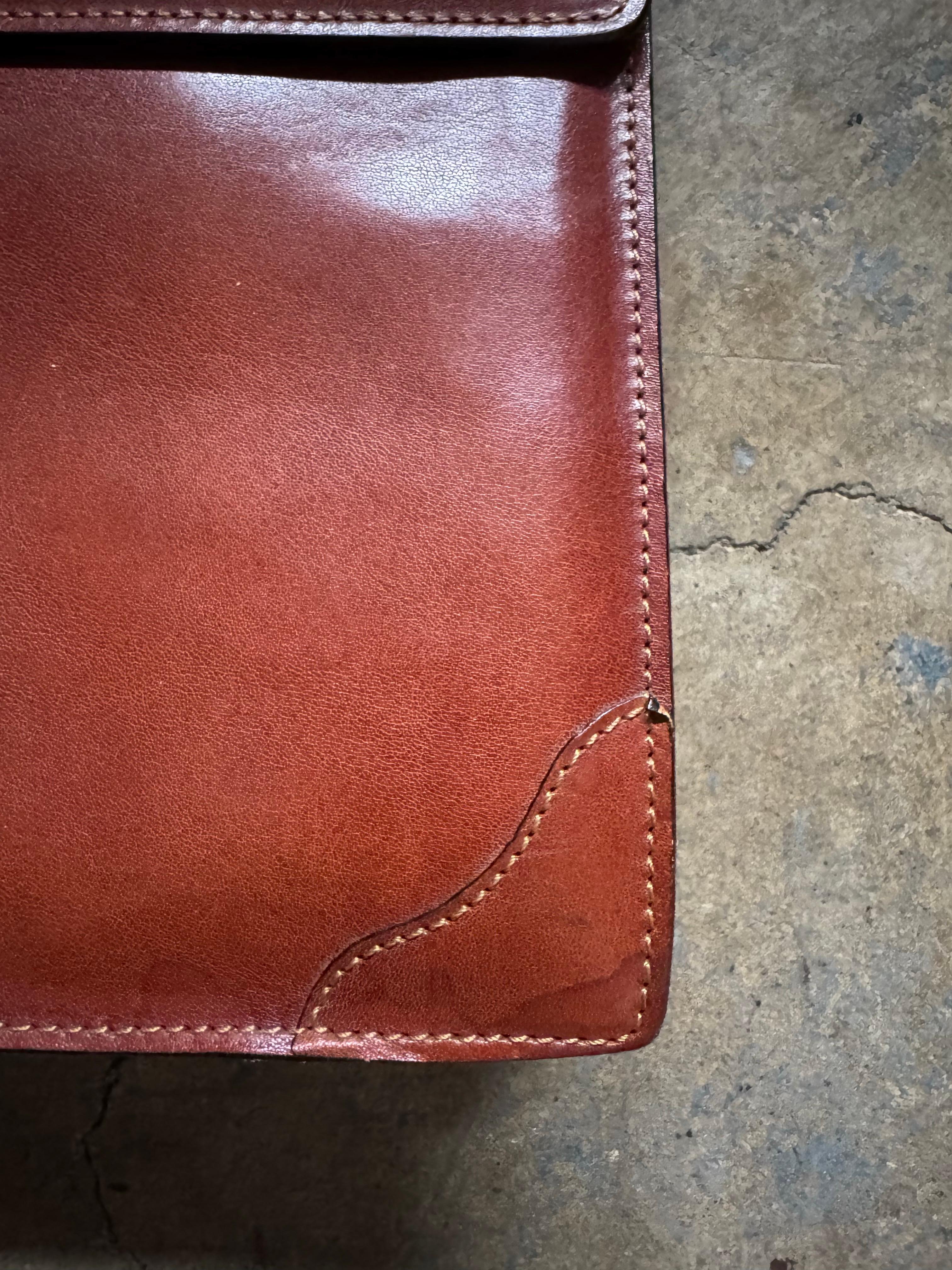 Fin du 20e siècle Porte-documents en cuir vintage par LA PA - Fabriqué à la main en Italie, Fin du 20ème siècle en vente