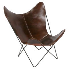 Vintage Leather Butterfly Chair by Jorge Ferrari-Hardoy for Knoll 
