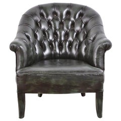Vintage Leather Button Tufted Chair